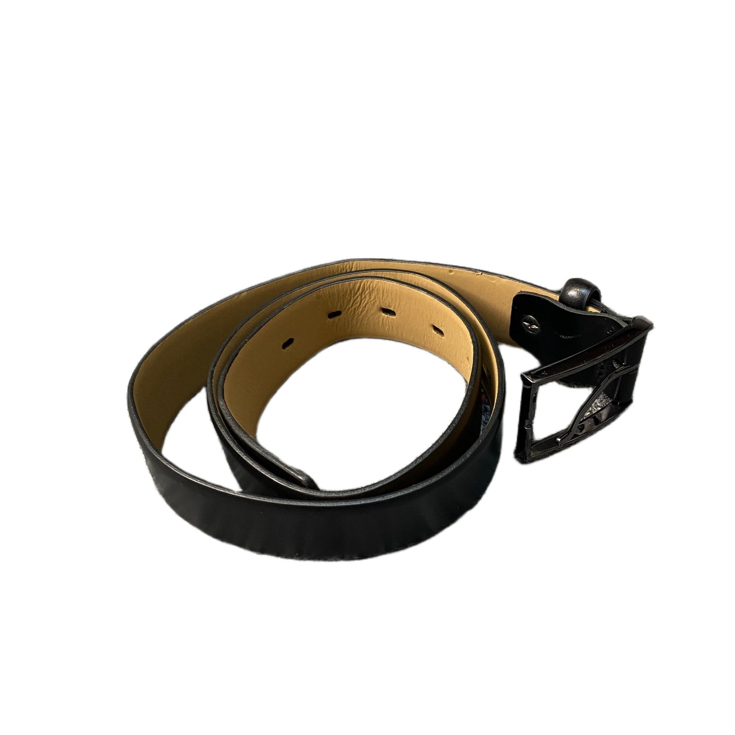 Lloyd Waist Belt Men Black Leather Adjustable Classic Silver Buckle 37 Inches