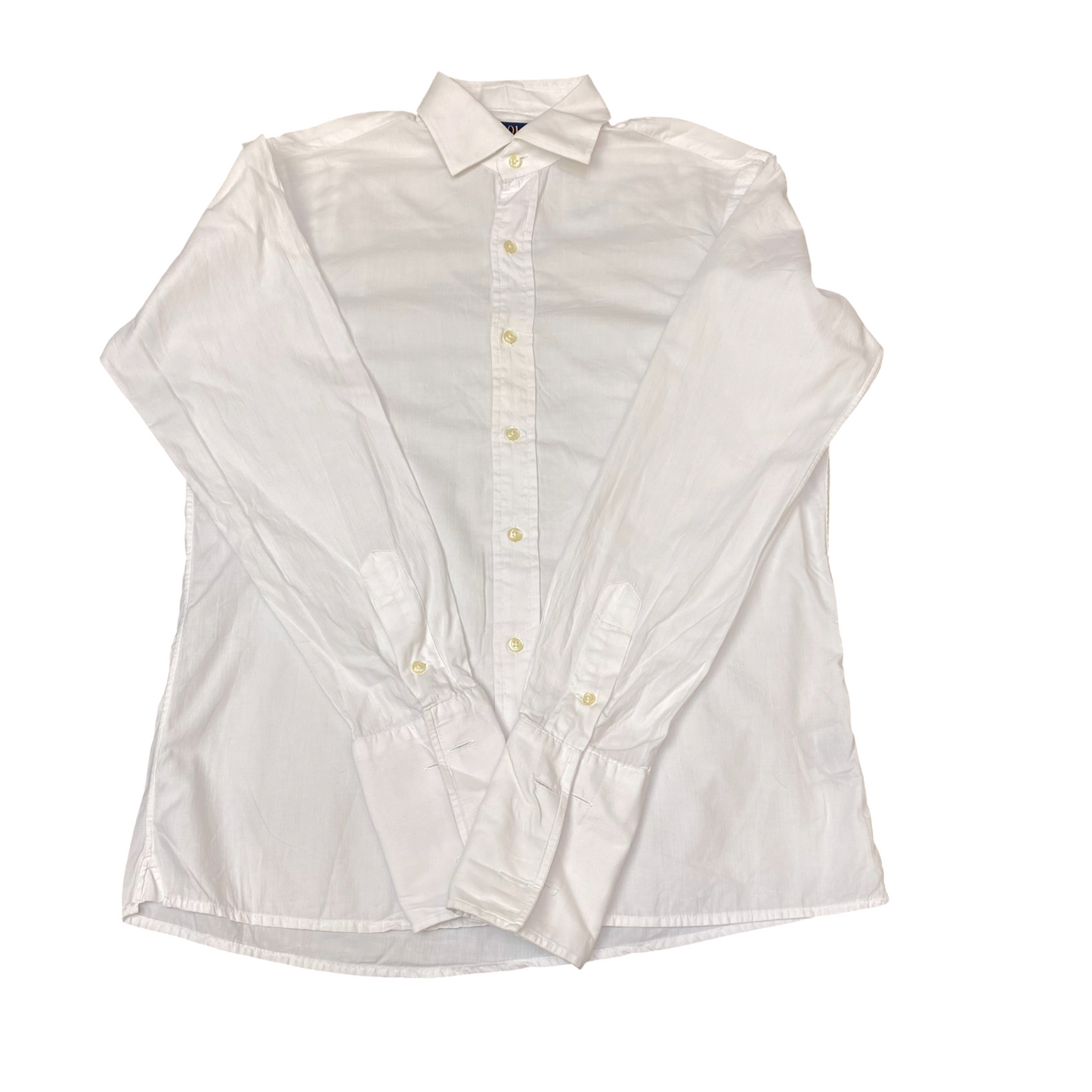 Polo Ralph Lauren Formal Shirt Mens M White Solid Long Sleeve Pony Button Down