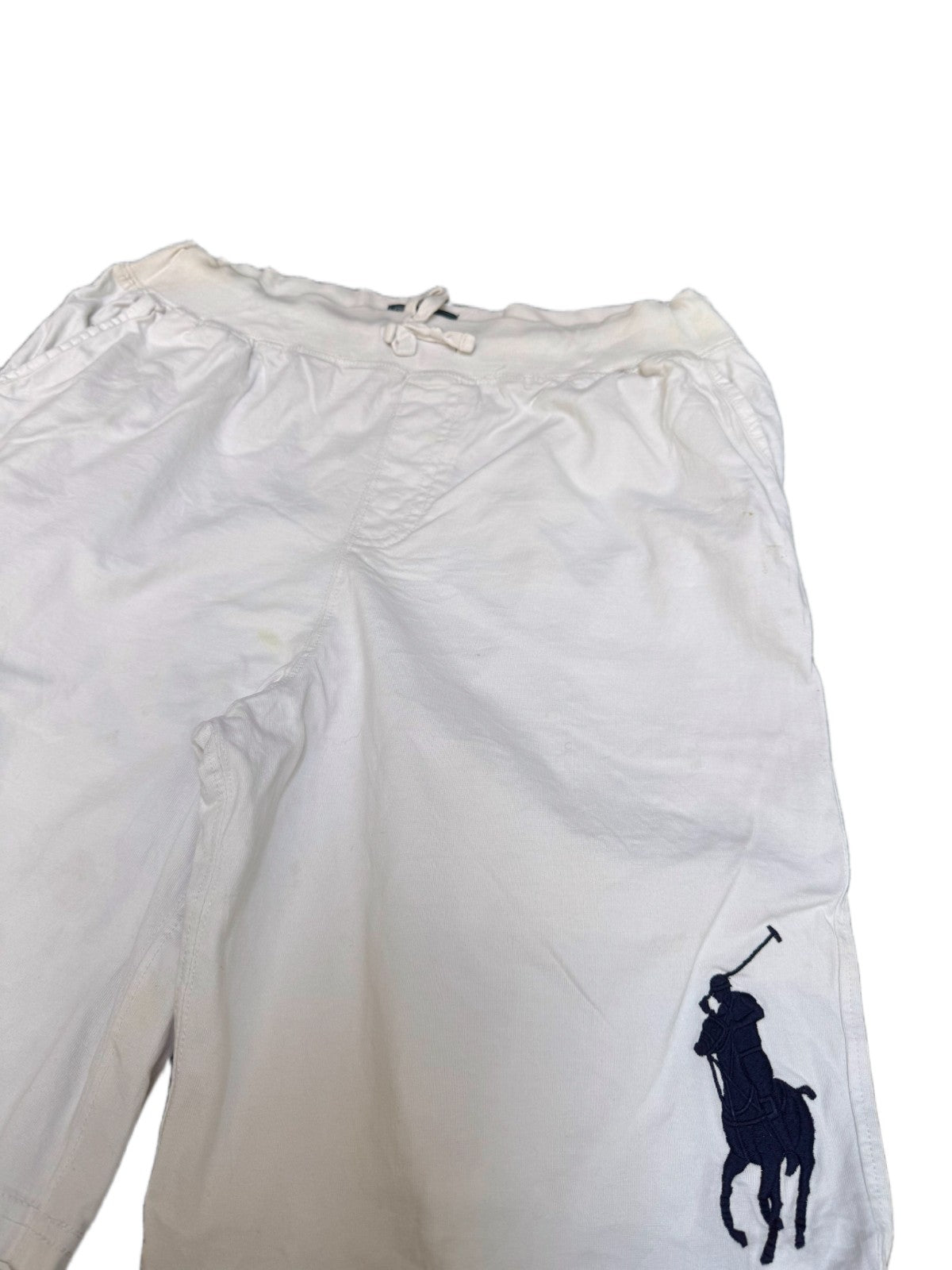 Polo Ralph Lauren Sweat Shorts Fits as Womens M 30" Waist White Big Pony Logo