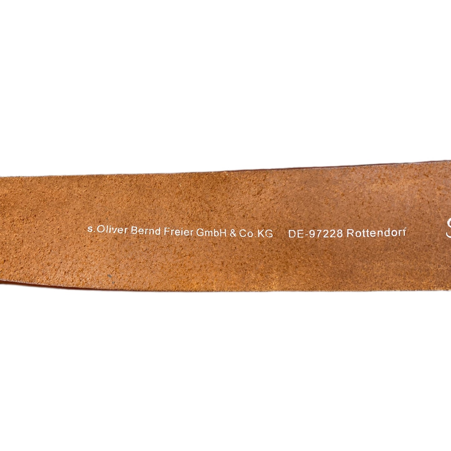 S.Oliver Waist Belt Mens Brown Leather Adjustable Silver Pin Buckle 35.5 Inches