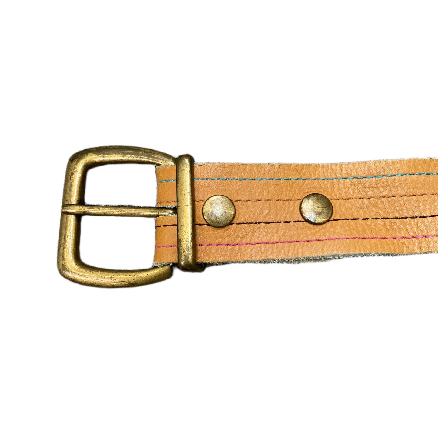 Hurley Waist Belt Mens Brown Leather Adjustable Brass Pin Buckle 40 Inches