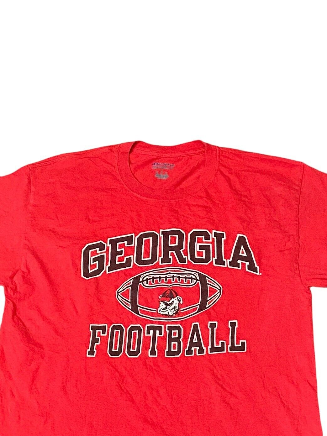 Champion T-Shirt Mens M Red Georgia Football Athleticwear Crew Neck Pullover Tee