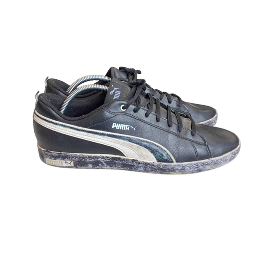 Puma Smash V2 Casual Sneakers Womens 7.5 Black & White Leather Comfort Lace Up