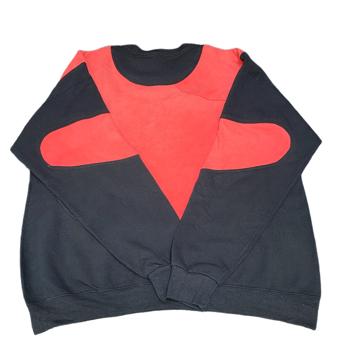 Nike Reworked Sweatshirt Mens L Black Orange Embroidered Spellout Logo Vtg Y2K