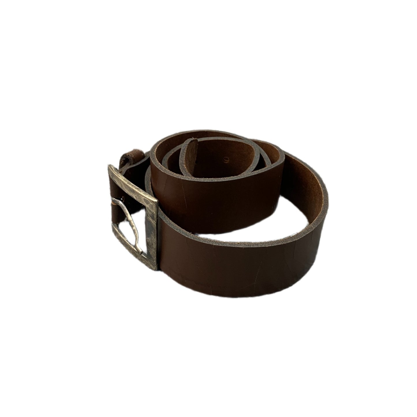 Waist Belt Mens Brown Leather Adjustable Classic Silver Pin Buckle 41 Inches