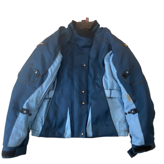 3M Scotchlite Motorcycle Jacket Womens Medium Blue Adjustable Fit Waterproof