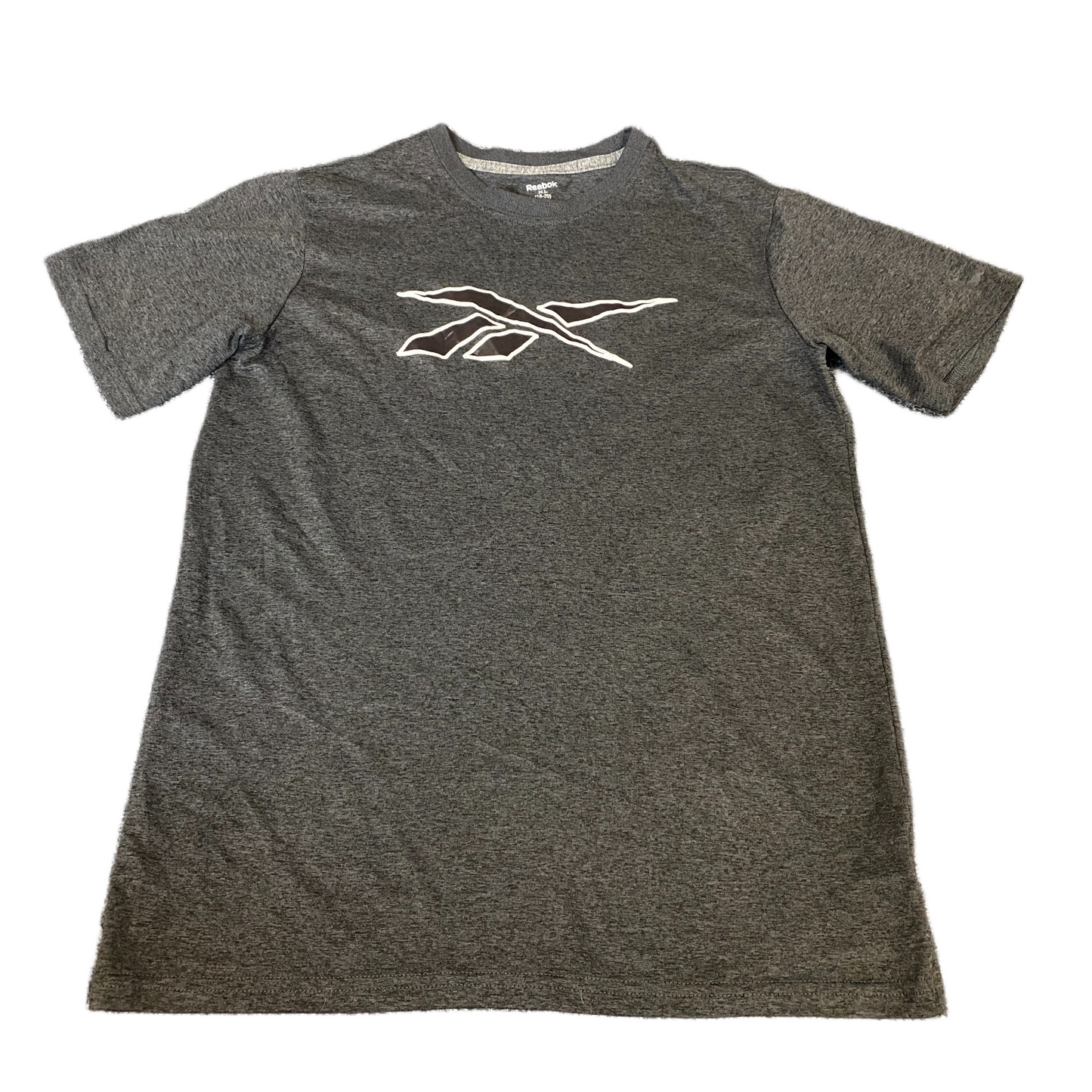 Reebok T-Shirt Mens Small Grey Graphic Logo Short Sleeve Crew Neck Pullover Tee