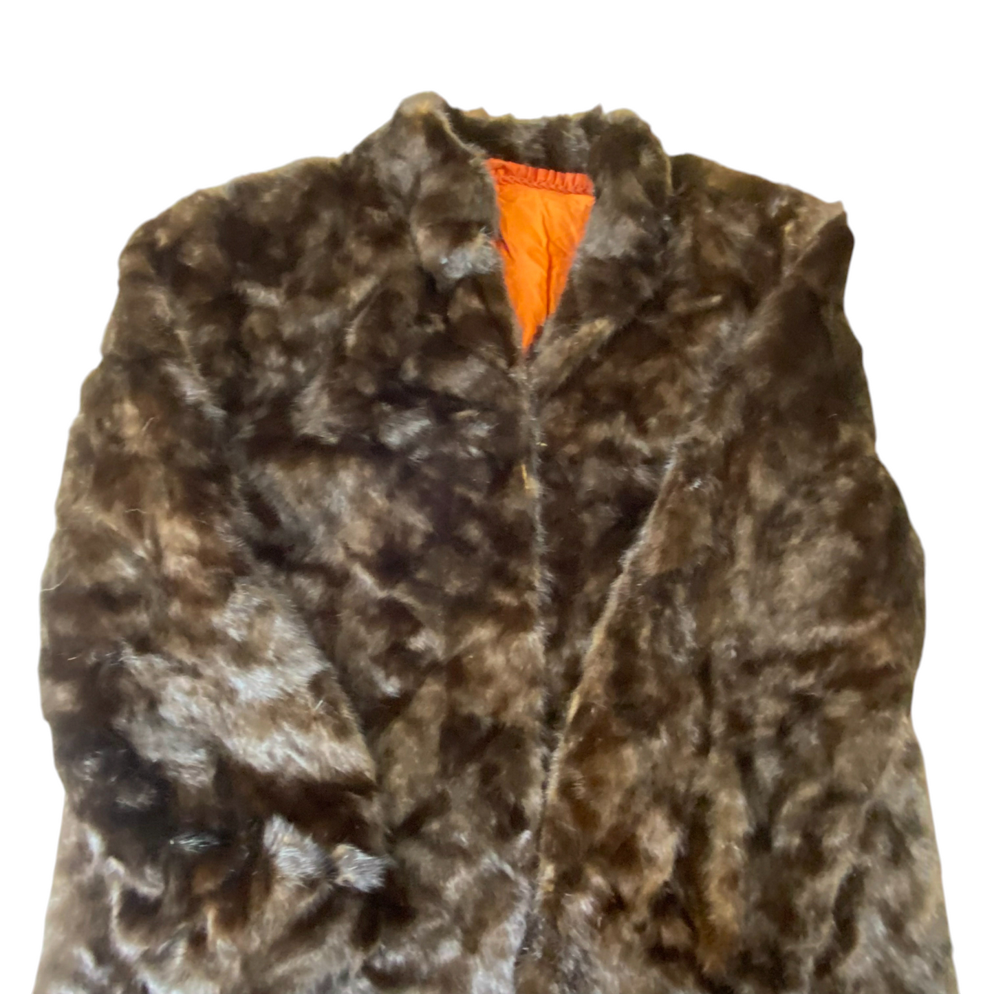 Jacket Womens Large Brown Mink Fur Long Sleeve Notch Collar Warm Outerwear