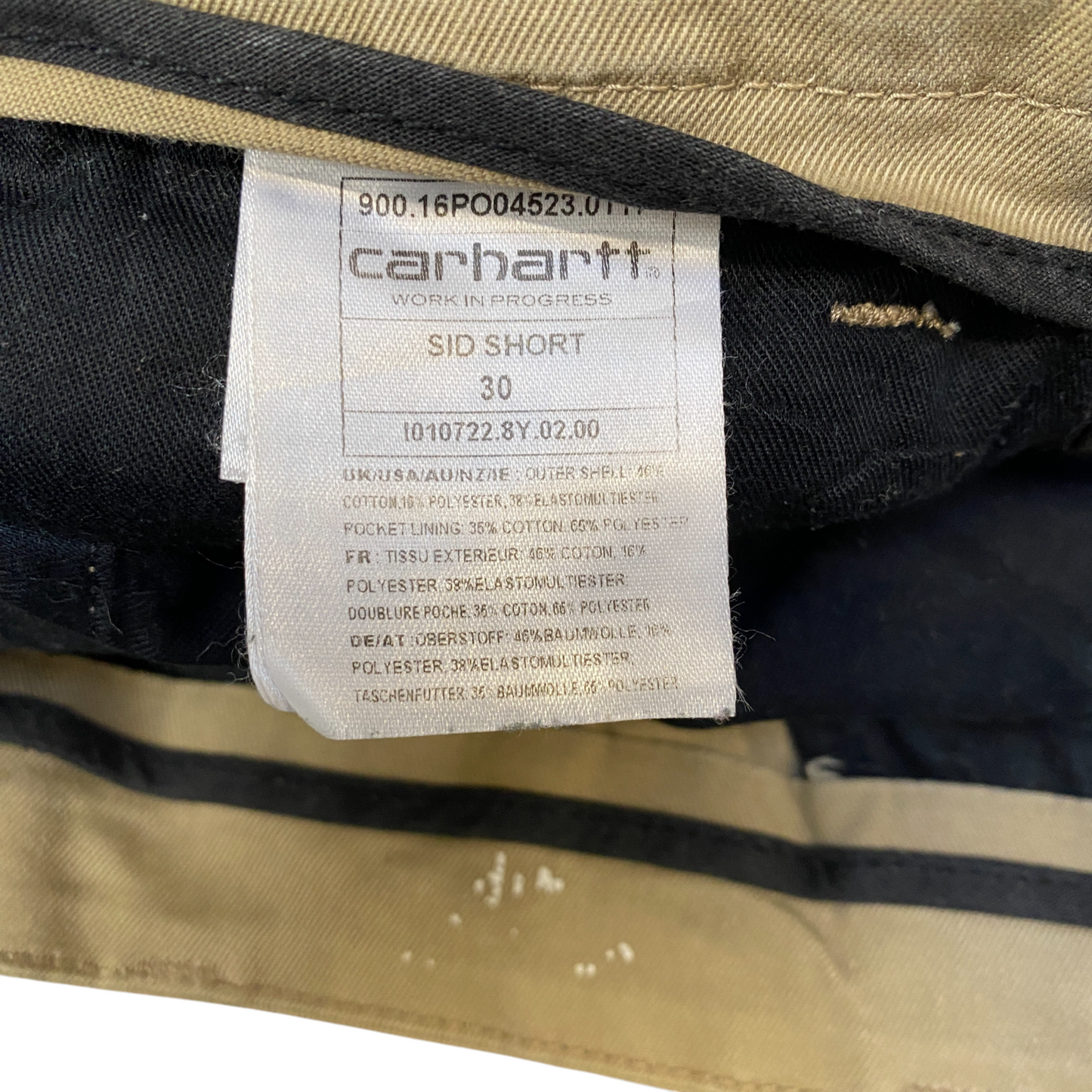 Carhartt Sid Shorts Mens Medium Beige Workwear Slash Pockets Comfort Flat Front