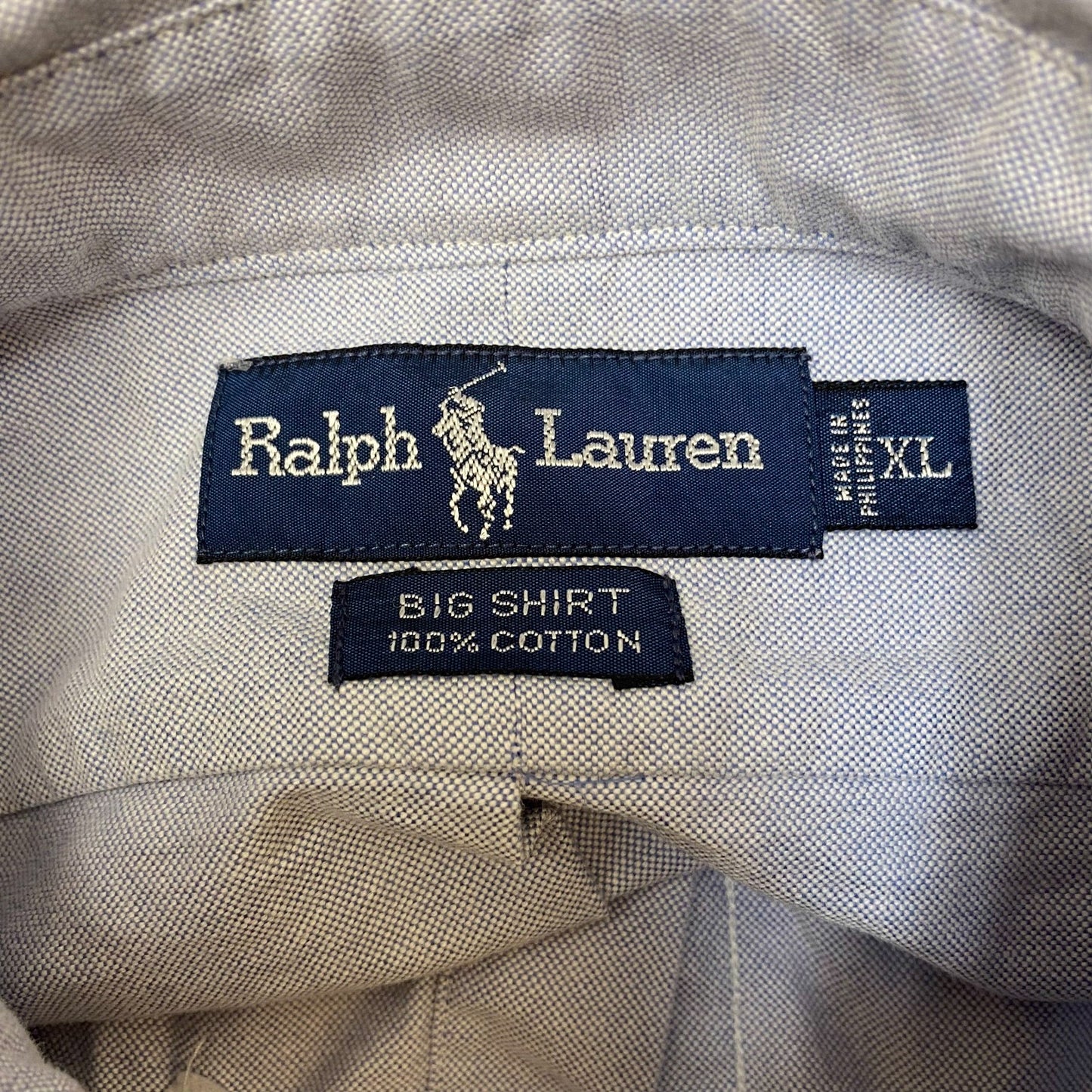 Ralph Lauren Big Shirt Mens XL Blue Casual Long Sleeve Pony Logo Button Down