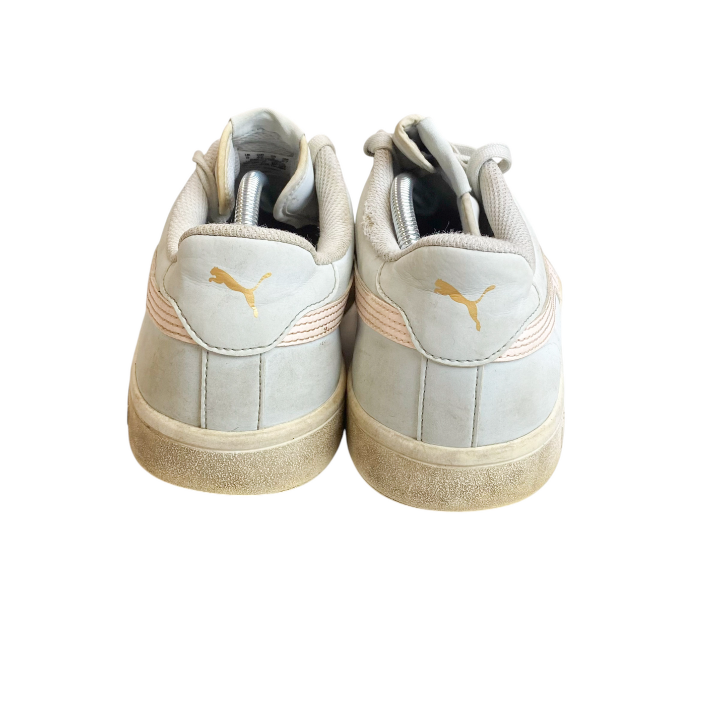 Puma Smash V2 Buck Trainer Low Sneakers Men's 8 White Synthetic Lace Up Comfort