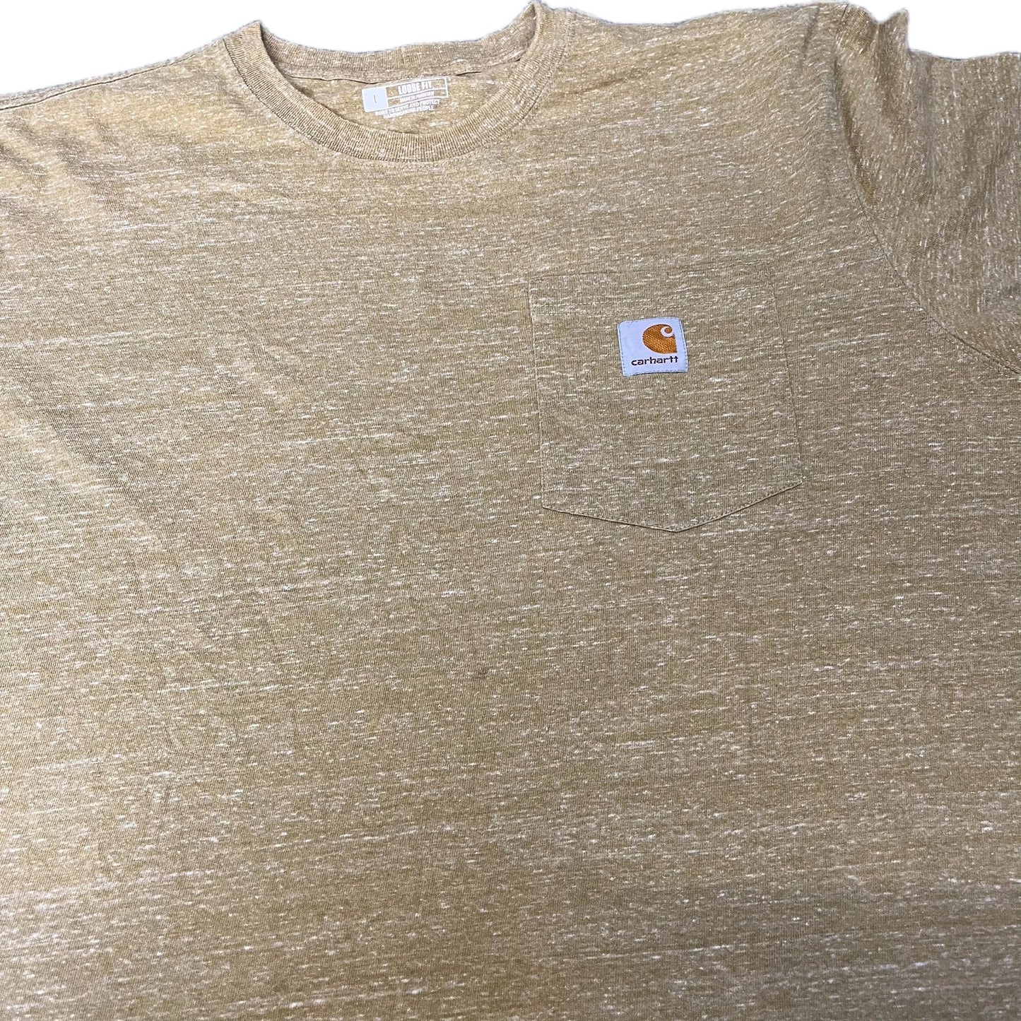 Carhartt Pocket T-Shirt Mens L Gold Heather Loose Fit Short Sleeve Summer Tee