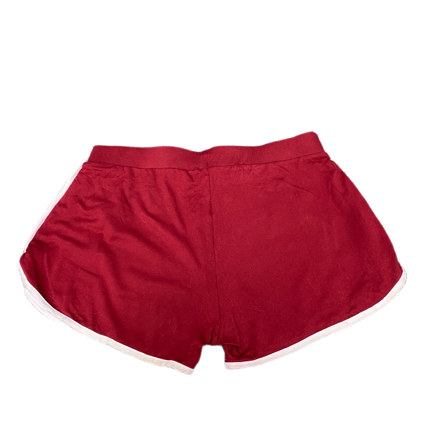 Running Sprinter Shorts Womens L 27" Waist Red Athletic Gym Workout Dolphin Hem