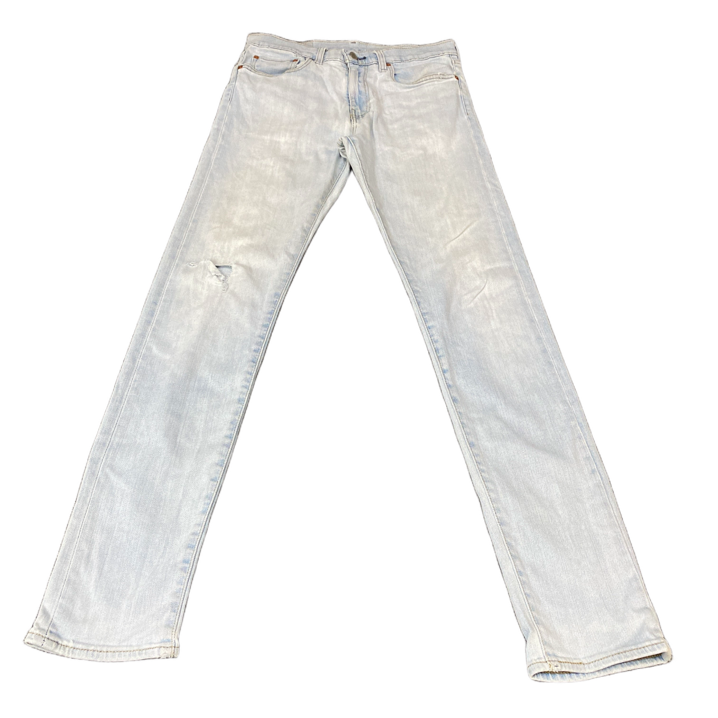Levi's 512 Jeans Fits as Mens 30" Waist Blue Denim Distressed Skinny Leg Outdoor