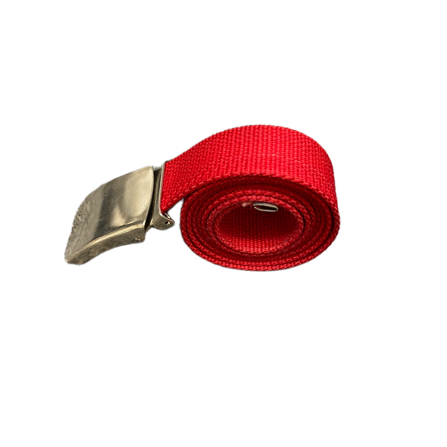 Mens Military Belt Red Canvas Adjustable Flip-Closure Buckle 40.5 inches