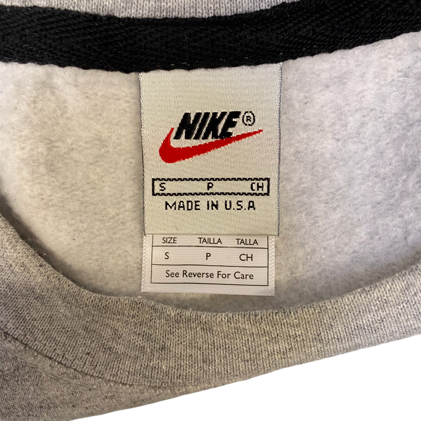 Nike Reworked Sweatshirt Mens S Blue Grey Embroidered Spellout Logo Vintage Y2K