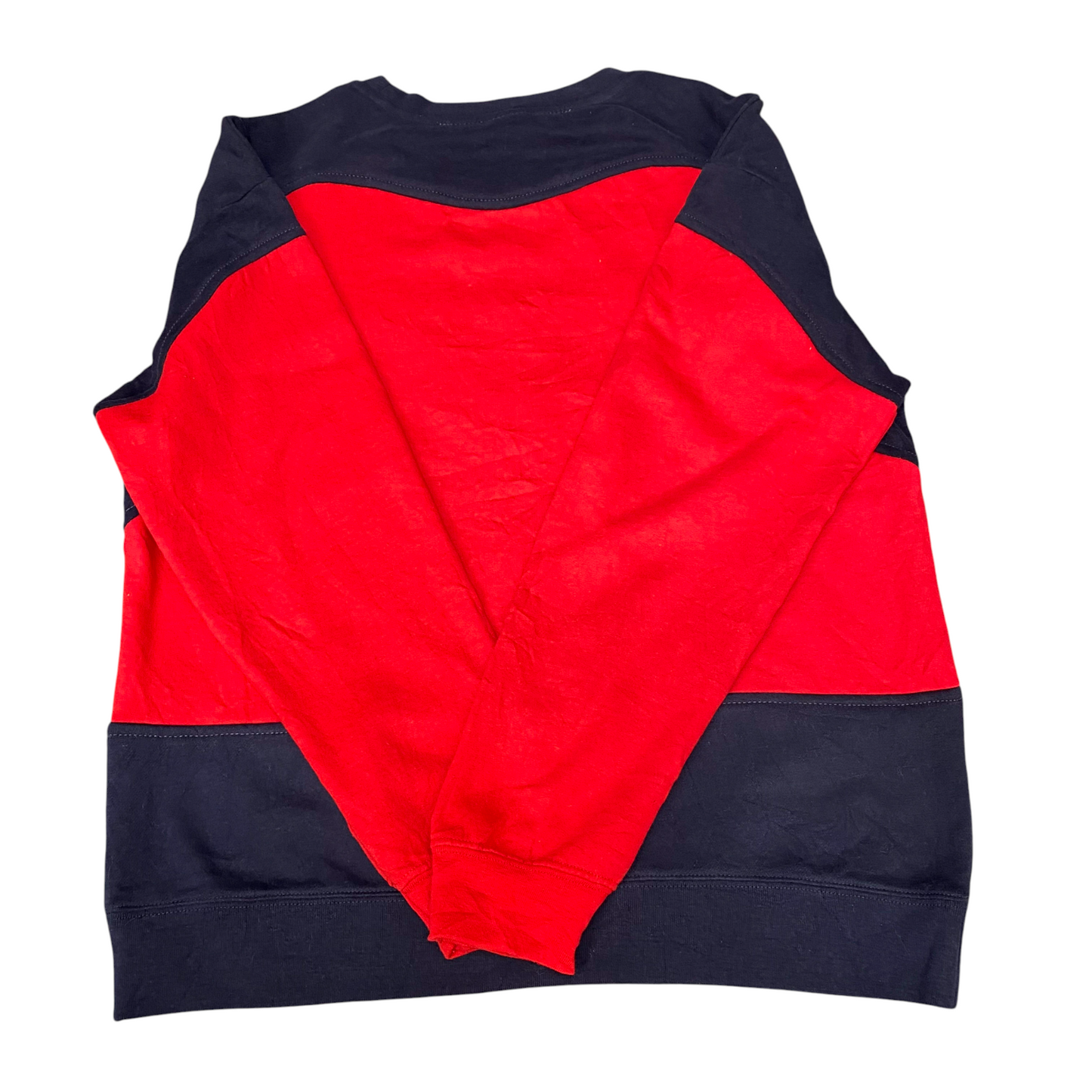 Nike Reworked Sweatshirt Mens M Navy Red Embroidered Spellout Logo Vintage Y2K
