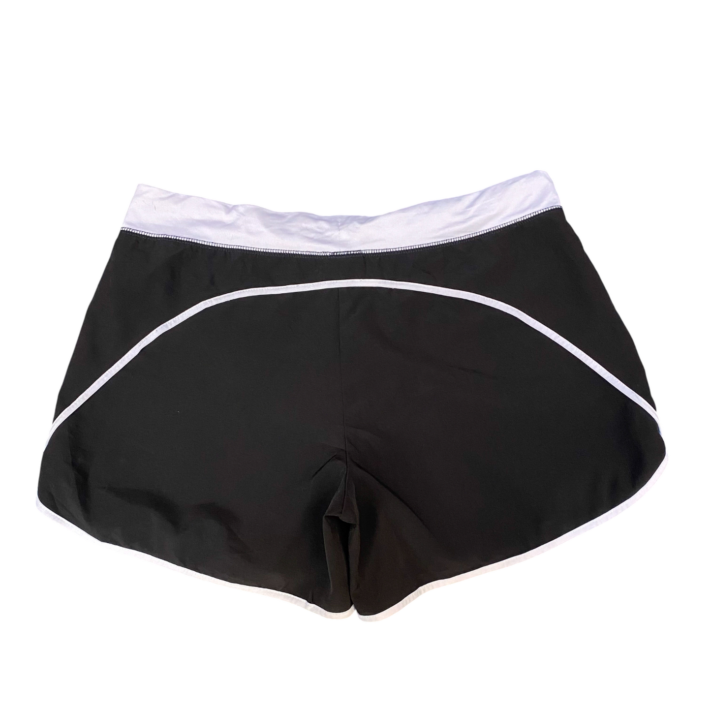 Running Sprinter Shorts Girls Medium Black White Gym Workout Drawstring Waist