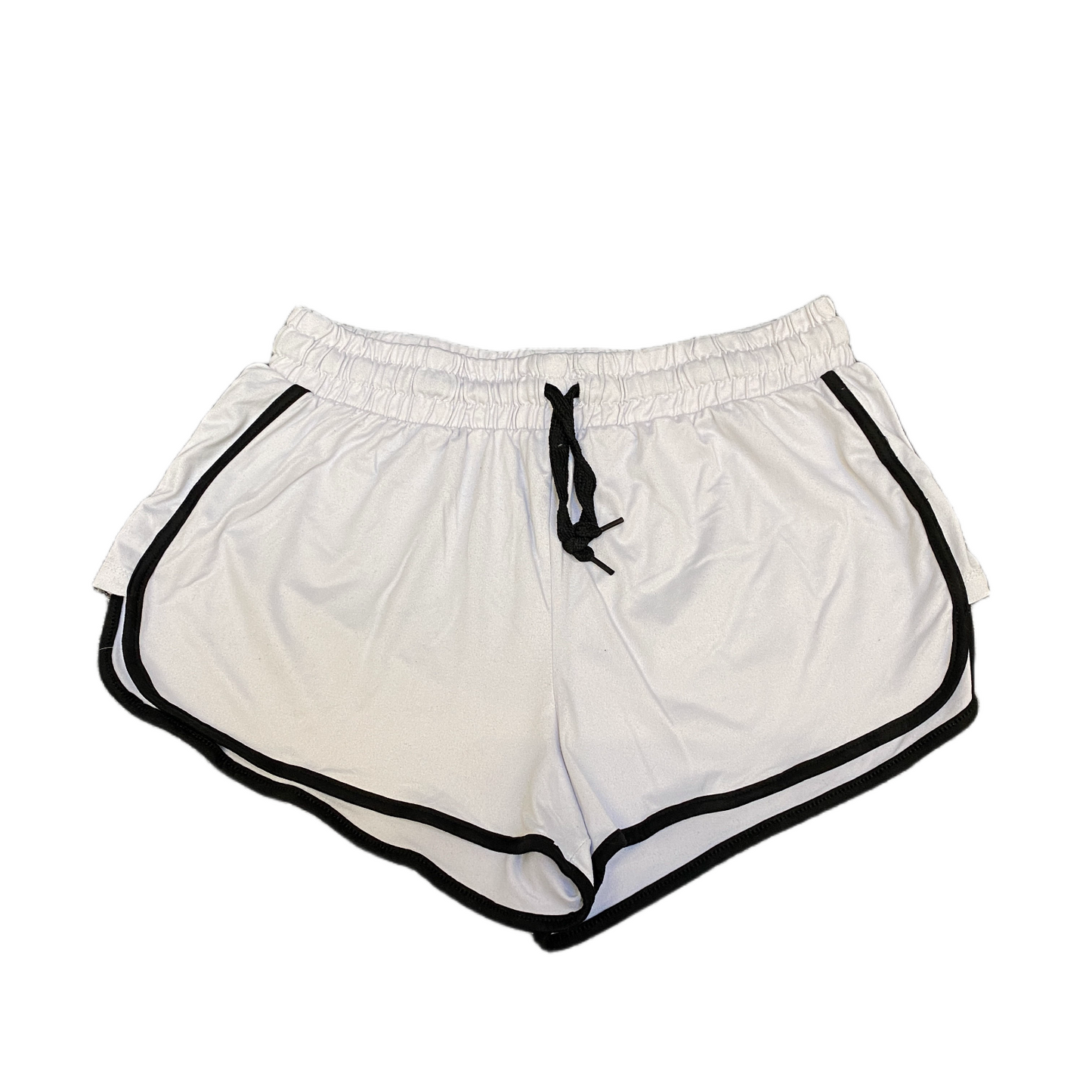 Running Sprinter Shorts Women M 27" Waist White Athletic Gym Workout Dolphin Hem