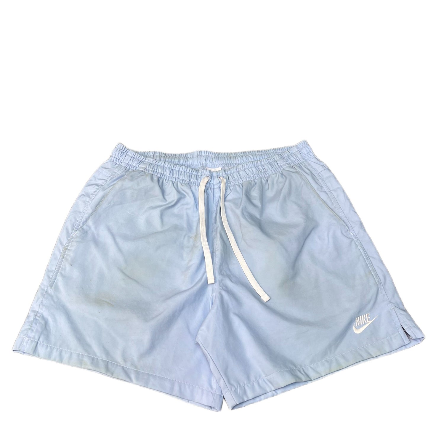 Nike Swim Trunks Board Shorts Mens L 32" Waist Light Blue Mesh Lined Drawstring