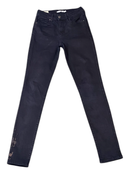 Levi's Jeans Womens 25W 31L Black Denim Dark Wash Low Rise Skinny Leg Preppy