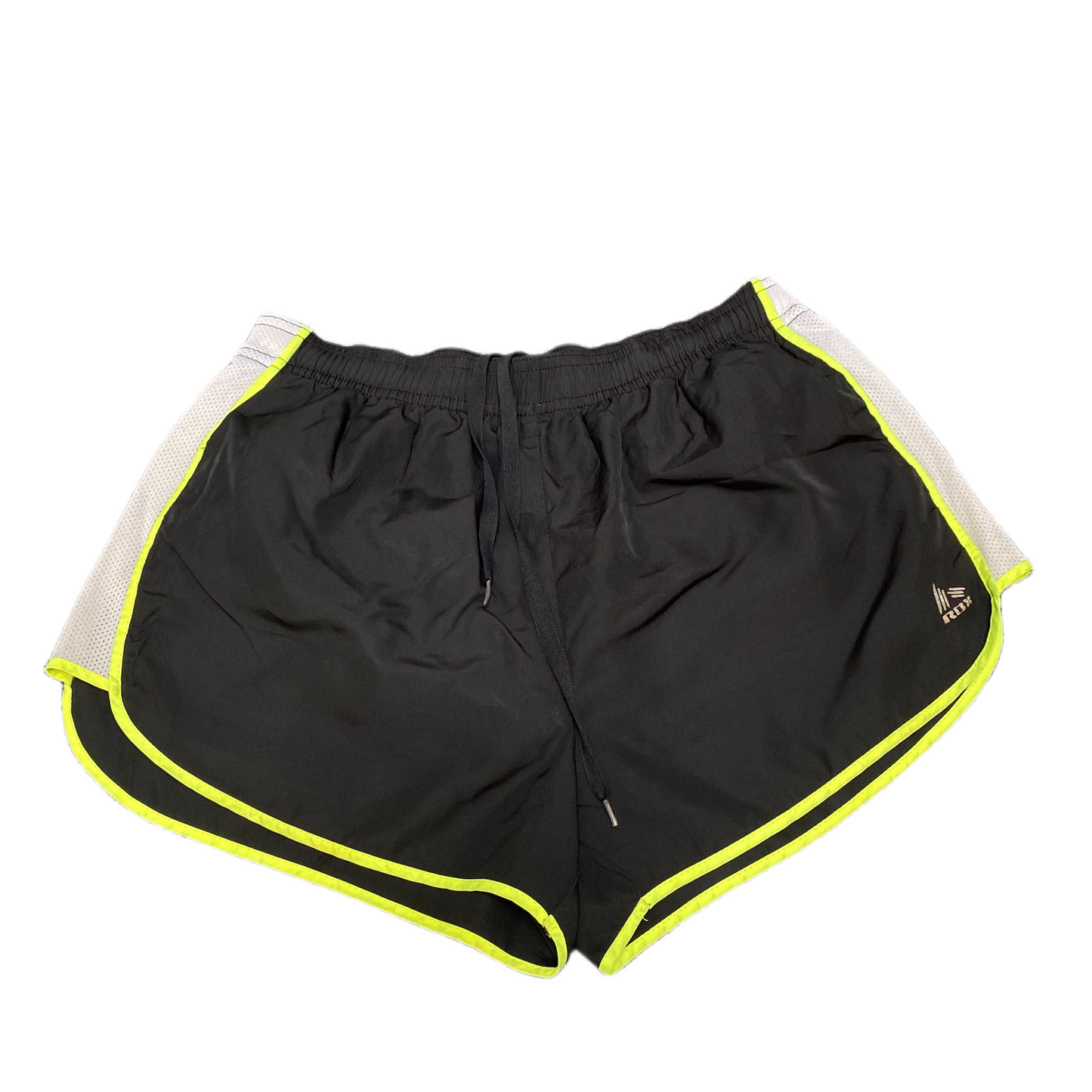 Running Sprinter Shorts Womens M 27" Waist Black Grey Mesh Athletic Dolphin Hem
