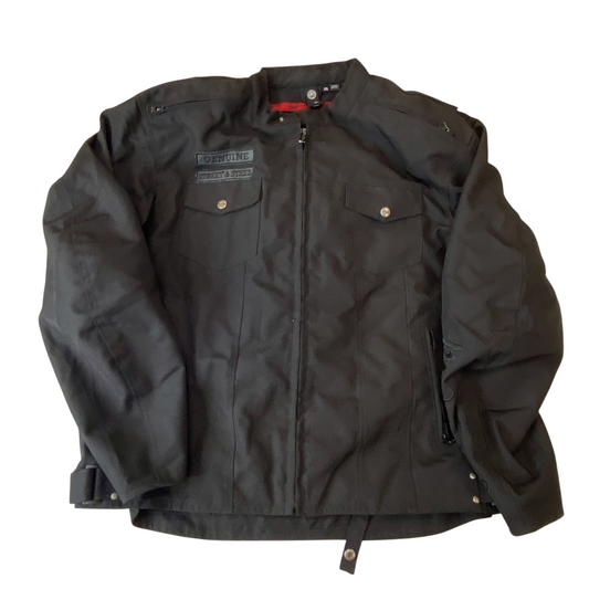 Street & Steel Anarchy Motorcycle Jacket Mens 2XL Black Genuine Riding Full Zip