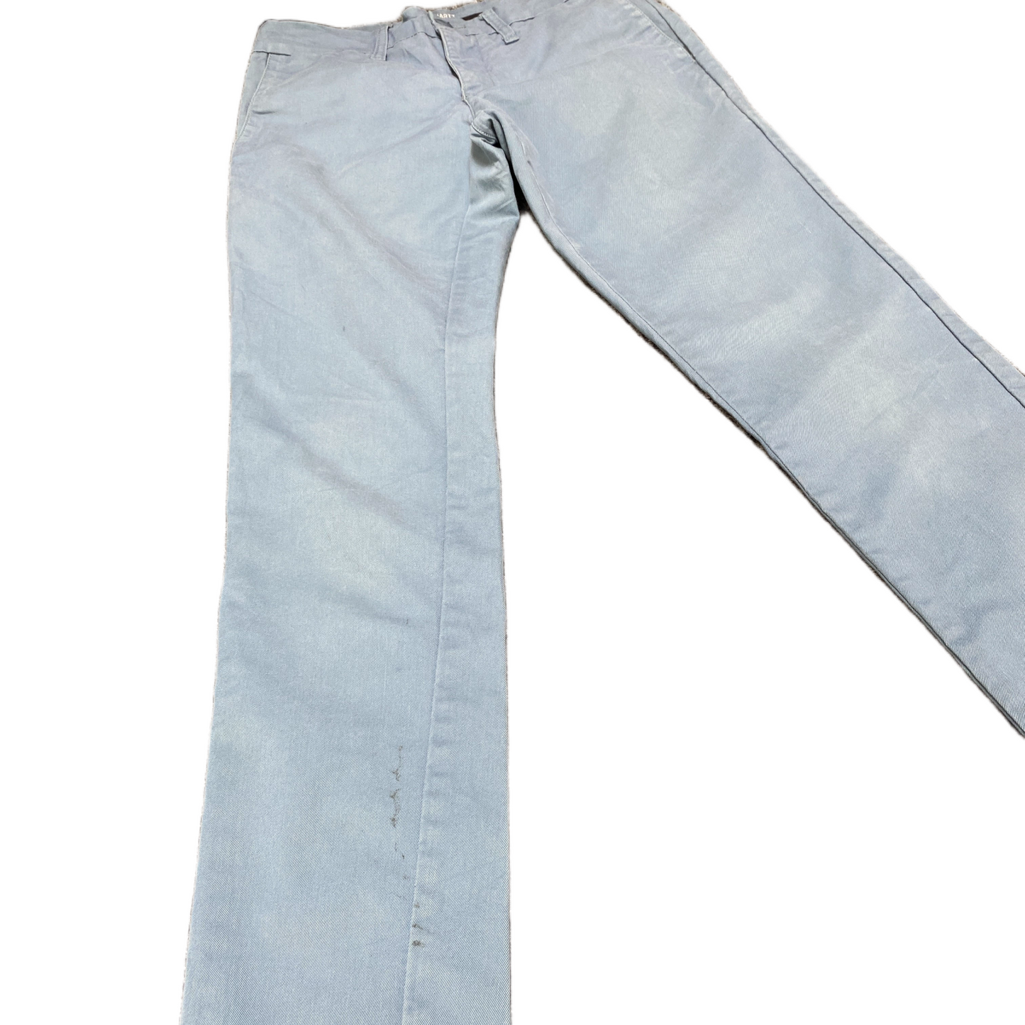 Carhartt WIP Pants Fits as Women 29" Waist Blue Flat Front Straight Leg Trousers
