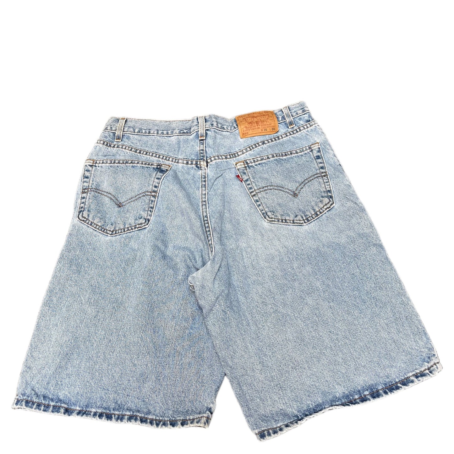 Vtg Levi's 550 Denim Shorts Fits as Men XL 35" Waist Blue Light Wash Relaxed Fit