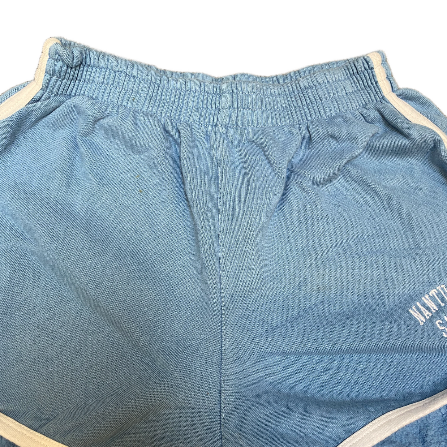 Running Sprinter Shorts Womens S 22" Waist Blue Athletic Gym Workout Dolphin Hem