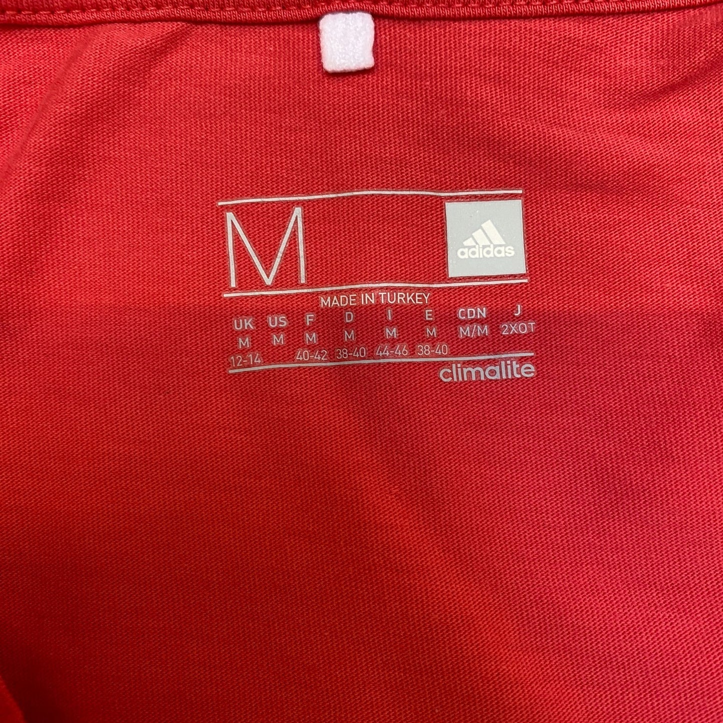 Adidas Climalite T-Shirt Womens Medium Red Graphic Print Short Sleeve Crew Neck