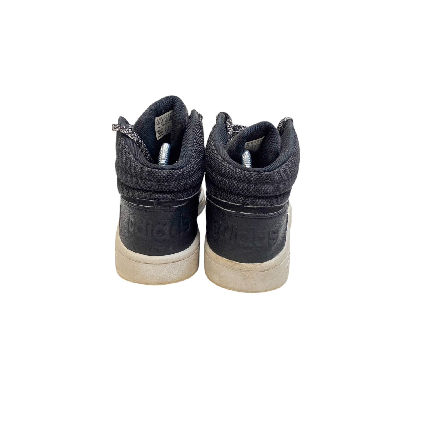 Adidas Hoops 2.0 Mid Basketball Sneakers UK 5.5 Black Synthetic Leather