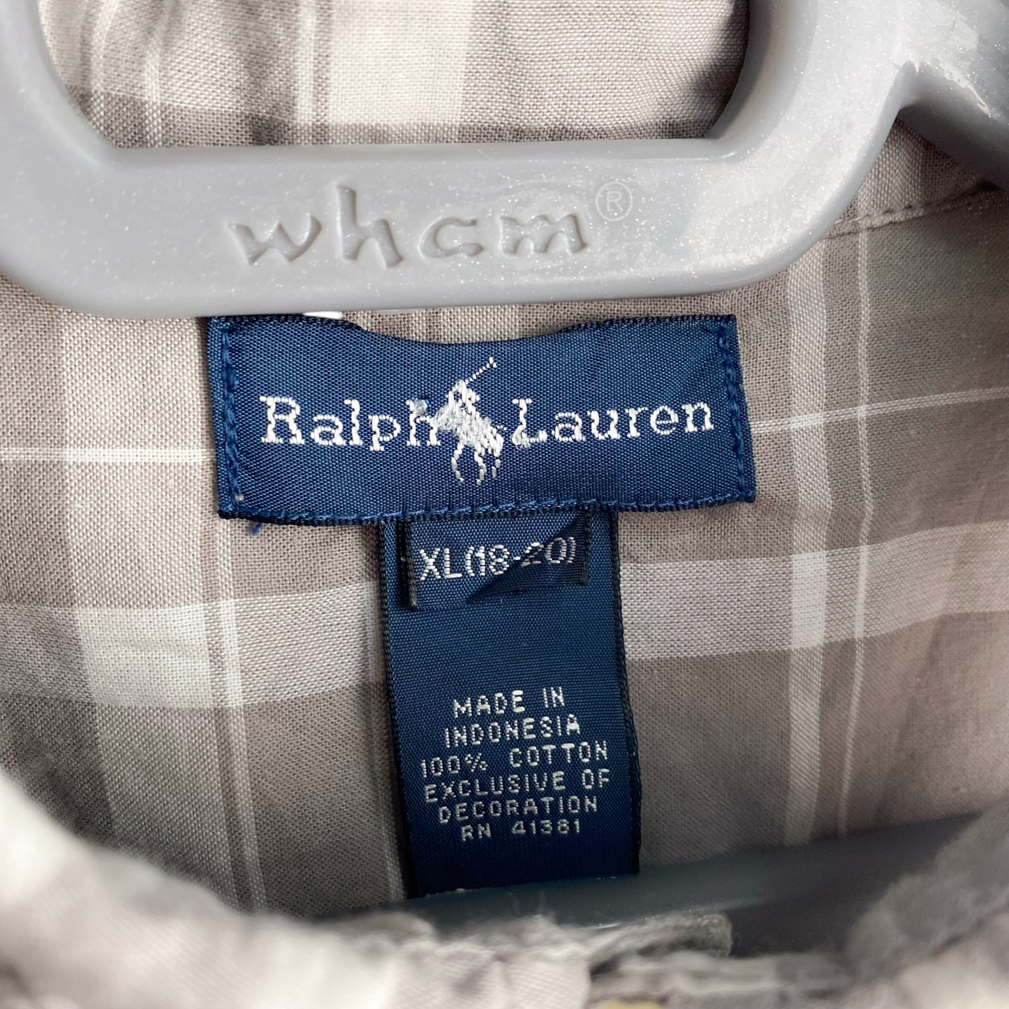 Ralph Lauren Shirt Womens XL Grey Plaid Long Sleeve Small Grey Polo Pony Logo