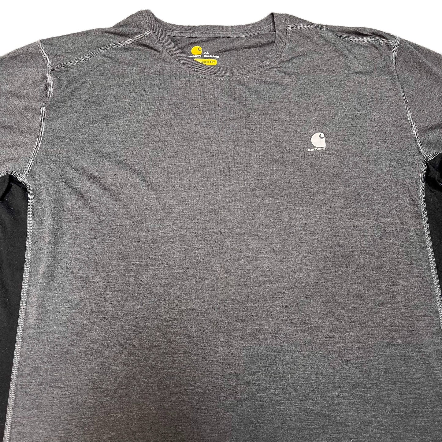 Carhartt Force T-Shirt Mens XL Grey Black Relaxed Fit Performance Pullover Tee