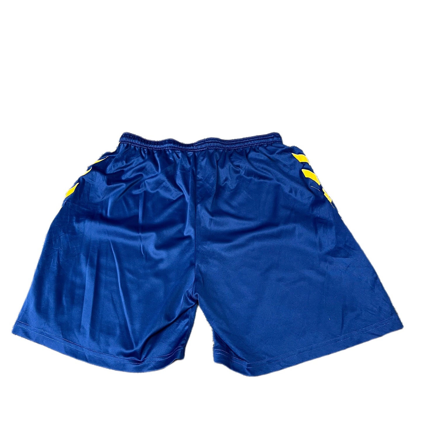 Hummel Soccer Shorts Mens XS 27" Waist Blue Yellow Chevron Athletic Gym Training