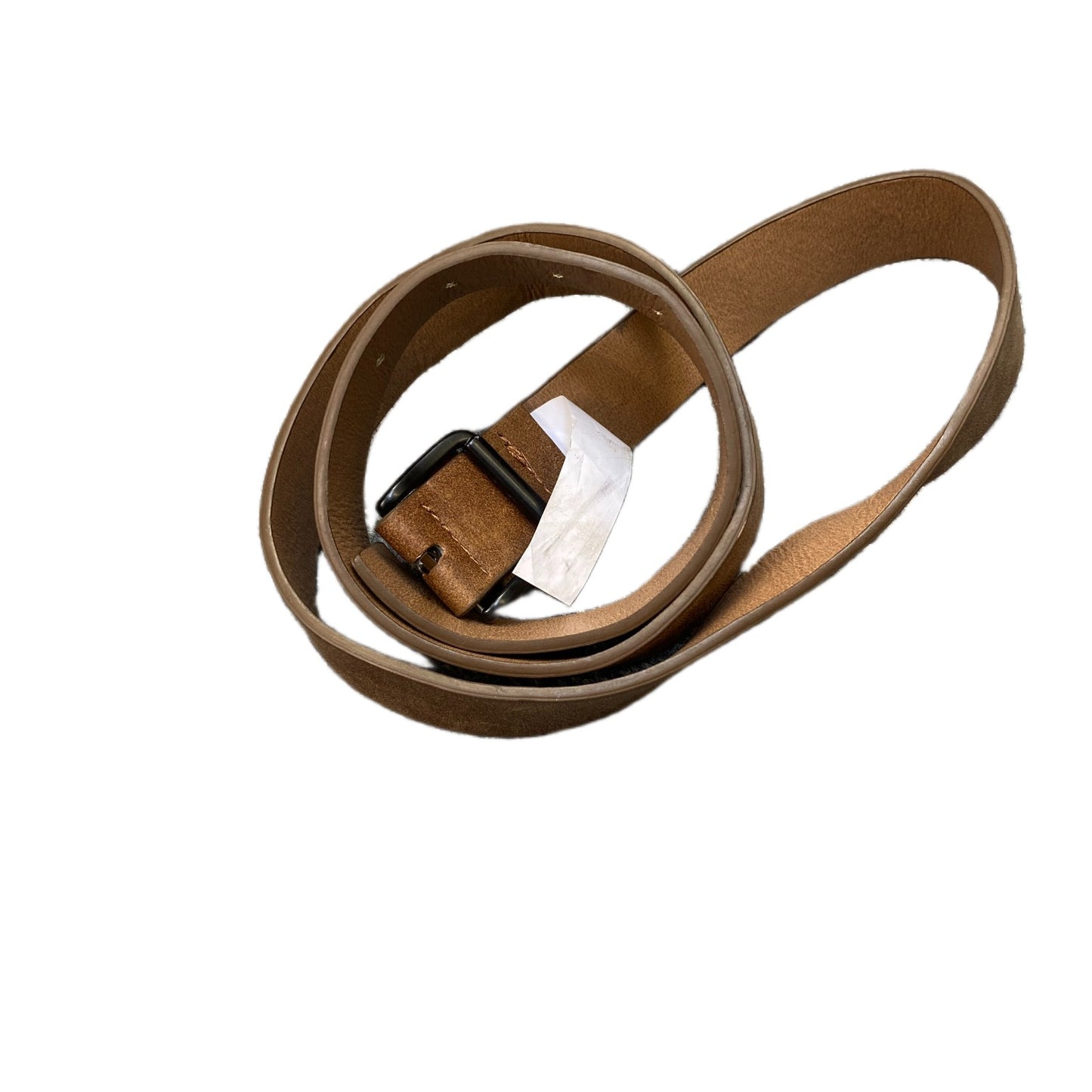 Waist Belt Men Brown Leather Adjustable Matte Black Pin Buckle 40 Inches