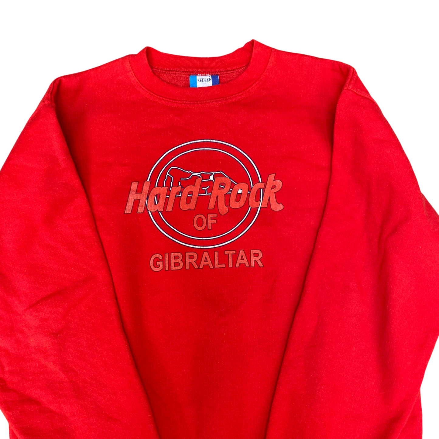 Kedeke Sweatshirt Mens Medium Red Hard Rock of Gibraltar Crew Neck Pullover