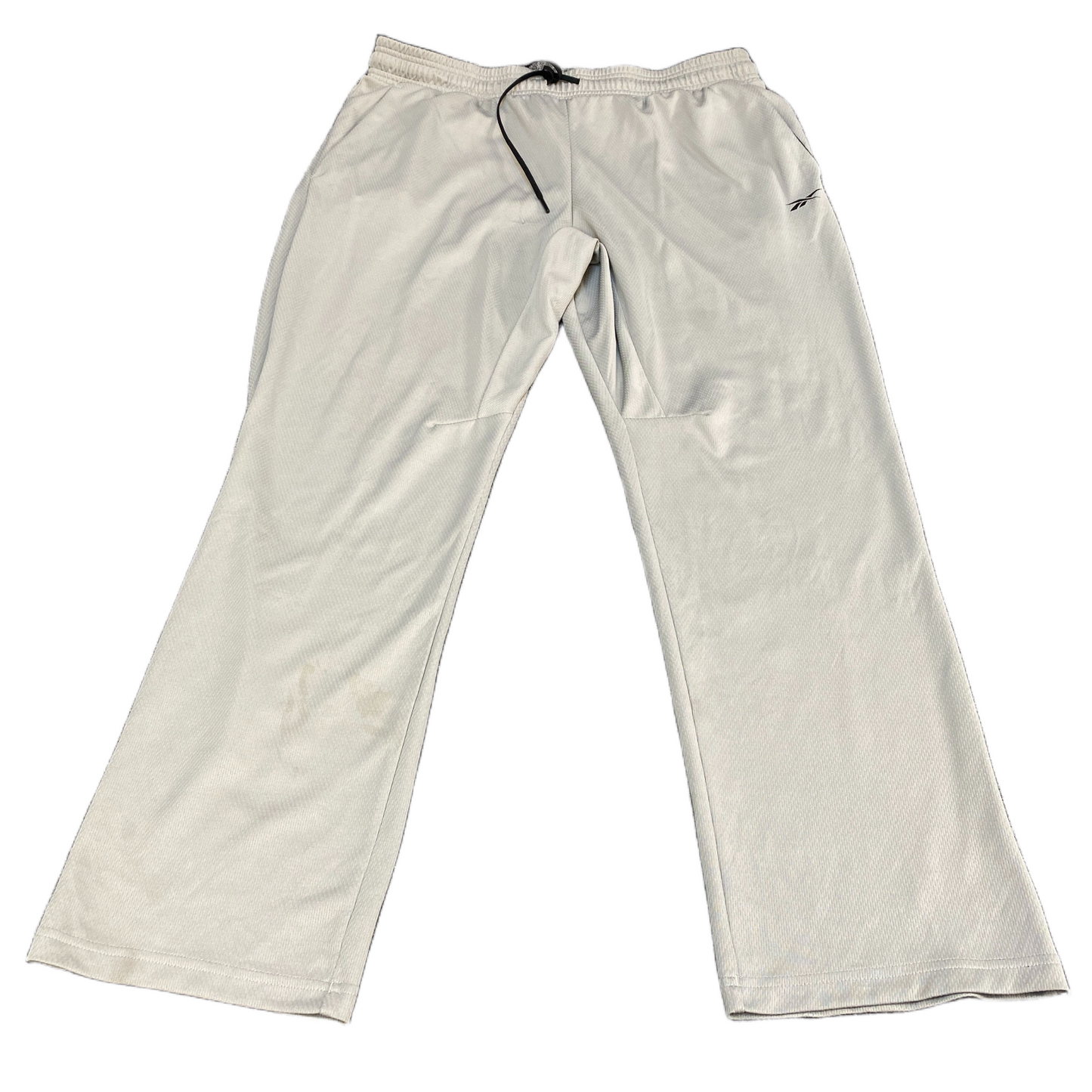 Reebok Track Pants Fits as Womens 35" Waist Grey Running Gym Drawstring Trousers