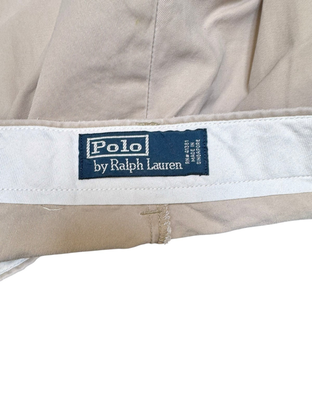 Polo Ralph Lauren Classic Chino Shorts Fits as Men XL 40" Waist Beige Flat Front