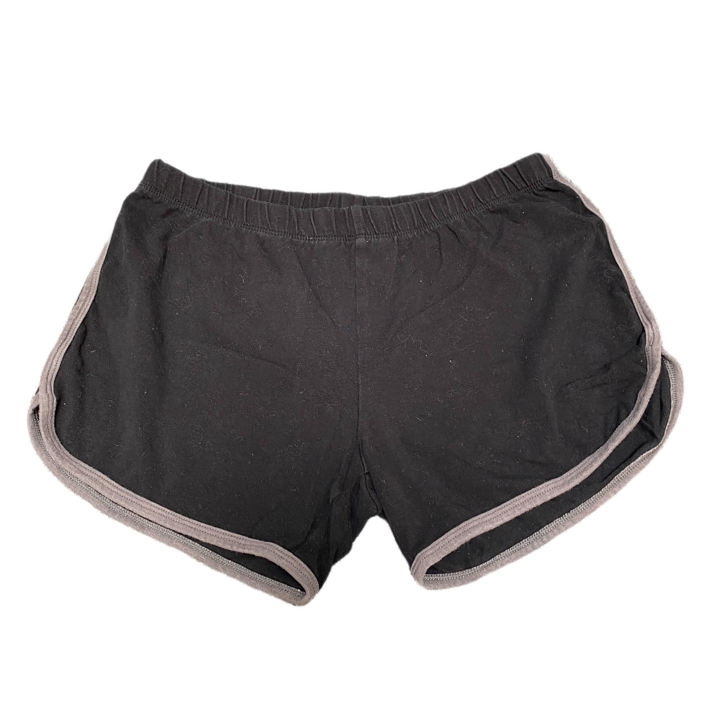 Running Sprinter Shorts Women L 26" Waist Black Athletic Gym Workout Dolphin Hem