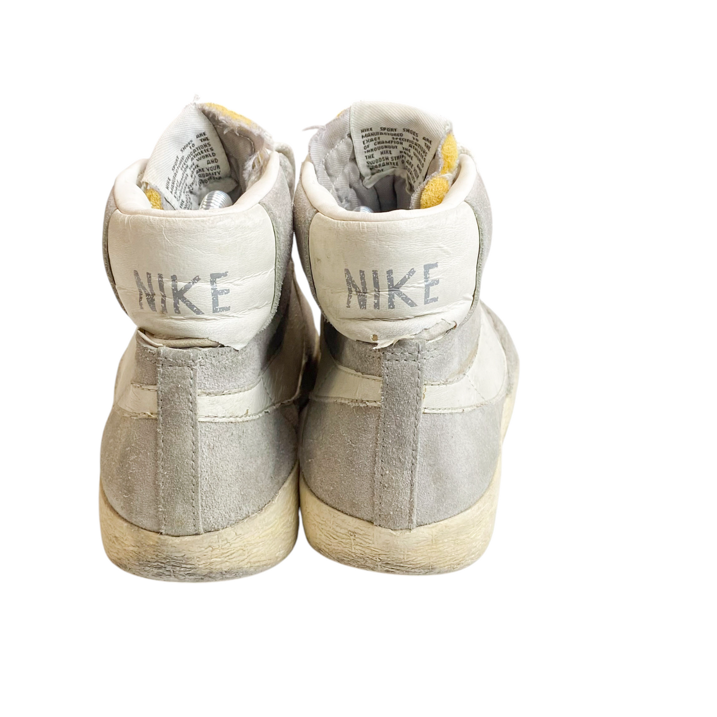 Vintage Nike Blazer Mid Top Casual Sneakers Men's UK 6 Grey Leather Lace Up