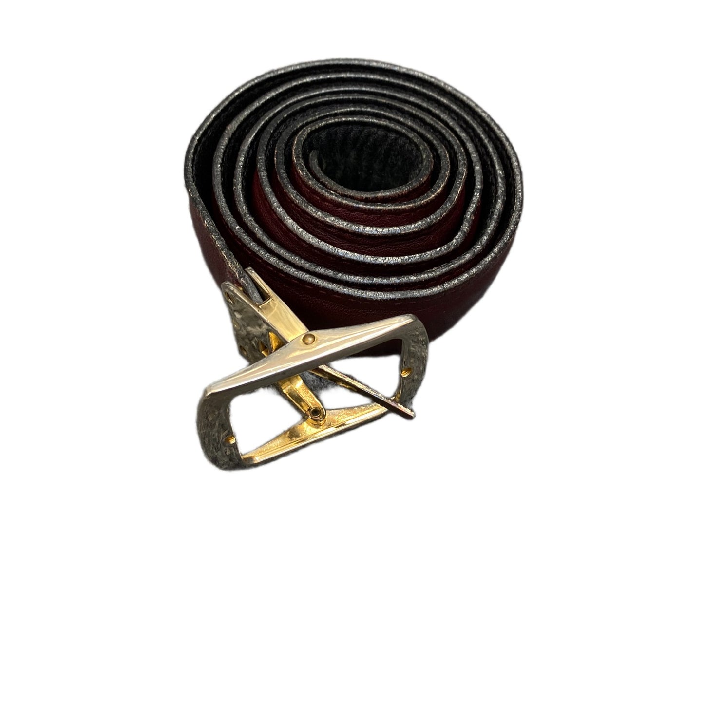 Waist Belt Mens Brown Leather Adjustable Classic Two Tone Pin Buckle 40.5 Inches