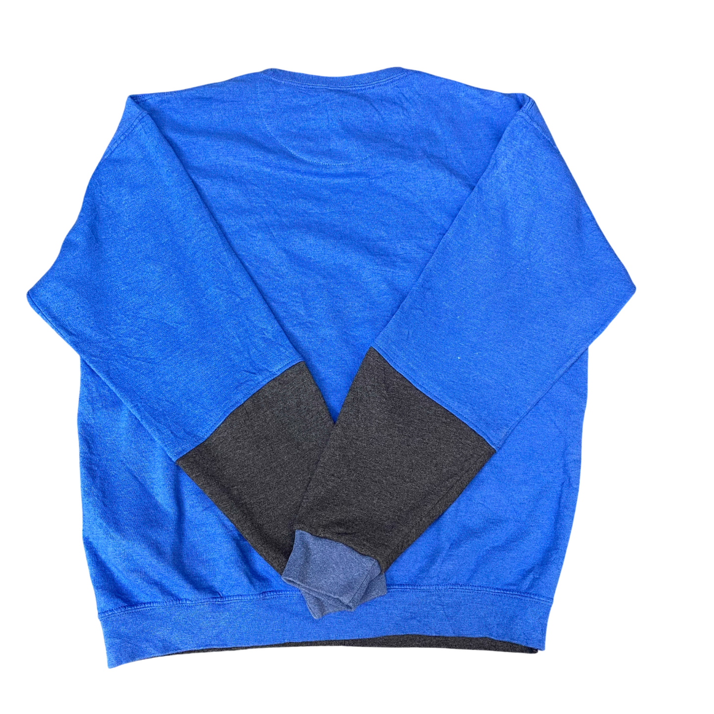 Nike Reworked Sweatshirt Mens Large Blue Grey Embroidered Spell Out Logo Y2K