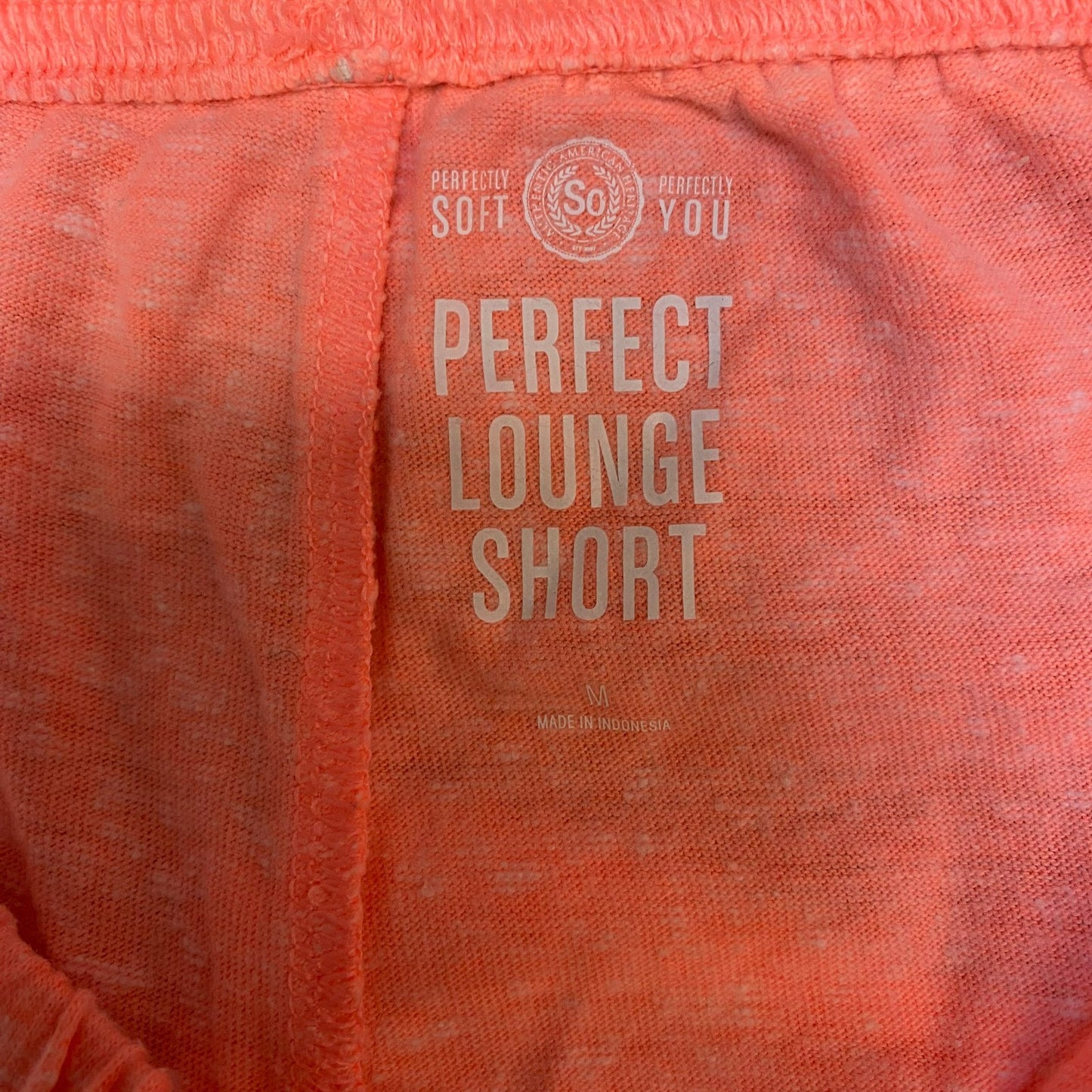 Perfect Lounge Shorts Womens Medium Coral Stretch Drawstring Waist Dolphin Hem