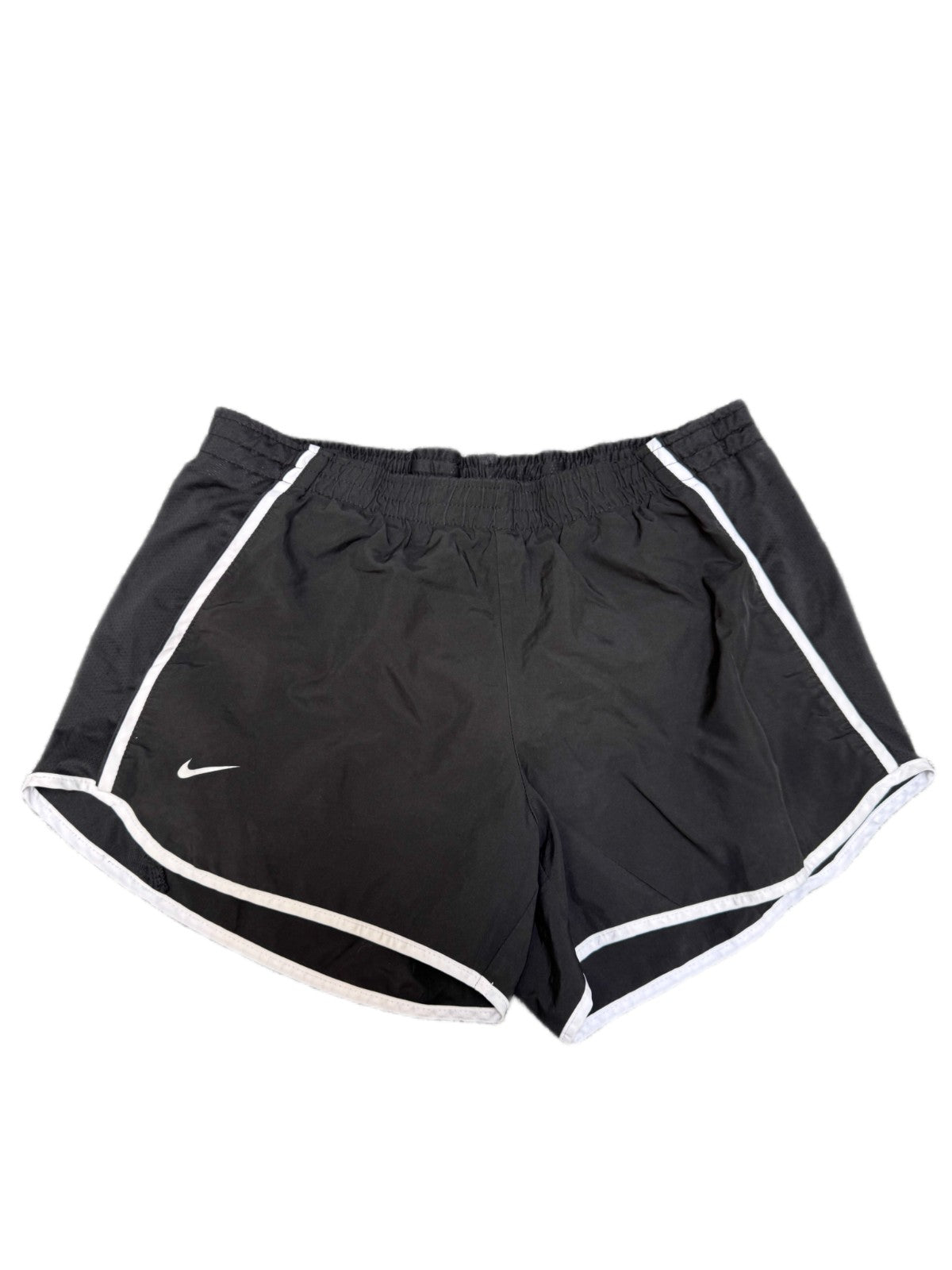 Nike Dri-FIT Running Shorts Fits as Womens M 29" Waist Black White Dolphin Hem