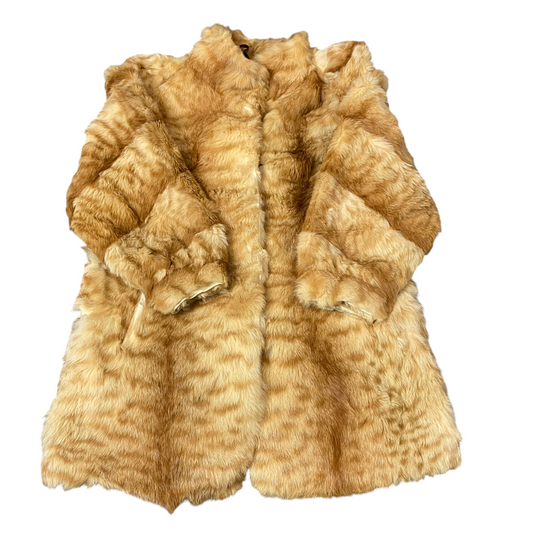 Womens Faux Fur Coat Medium Brown Fully Lined Soft Cozy Warm Winter Long Sleeve