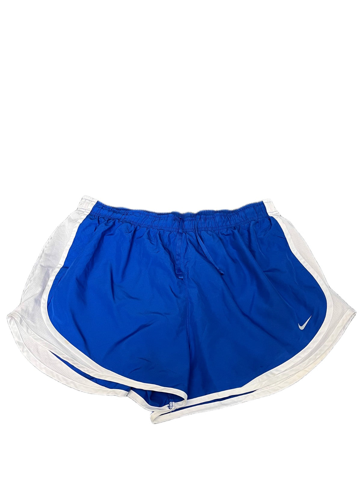 Nike Running Shorts Womens 2XL 34" Waist Blue Mesh Panel Performance Dolphin Hem