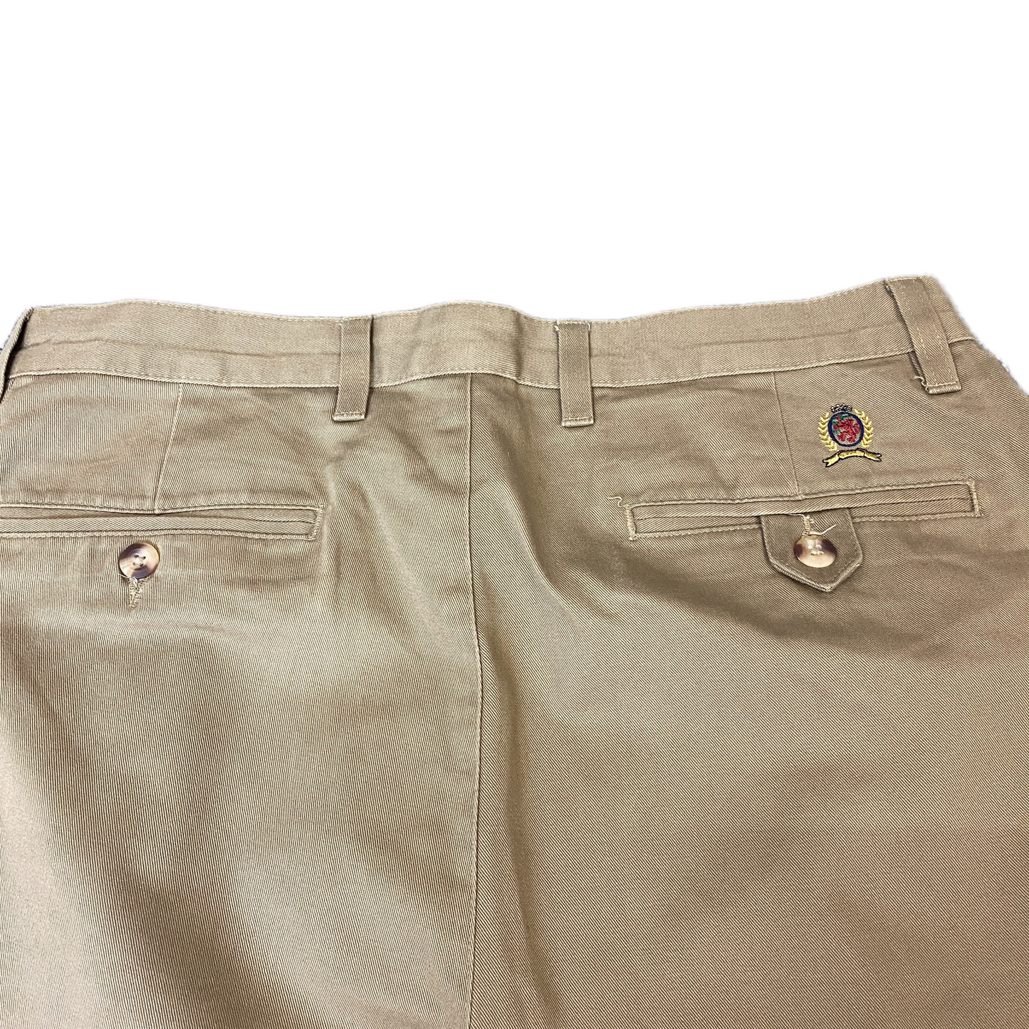Tommy Hilfiger Joggers Fits as Men 33" Waist Khaki Pleated Rolled Chino Trousers