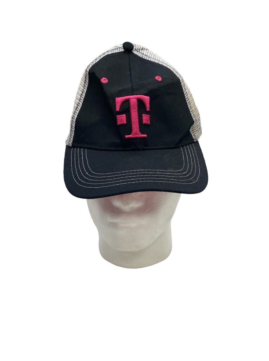 T-Mobile Baseball Cap White and Black Adjustable Hat Embroidered Logo