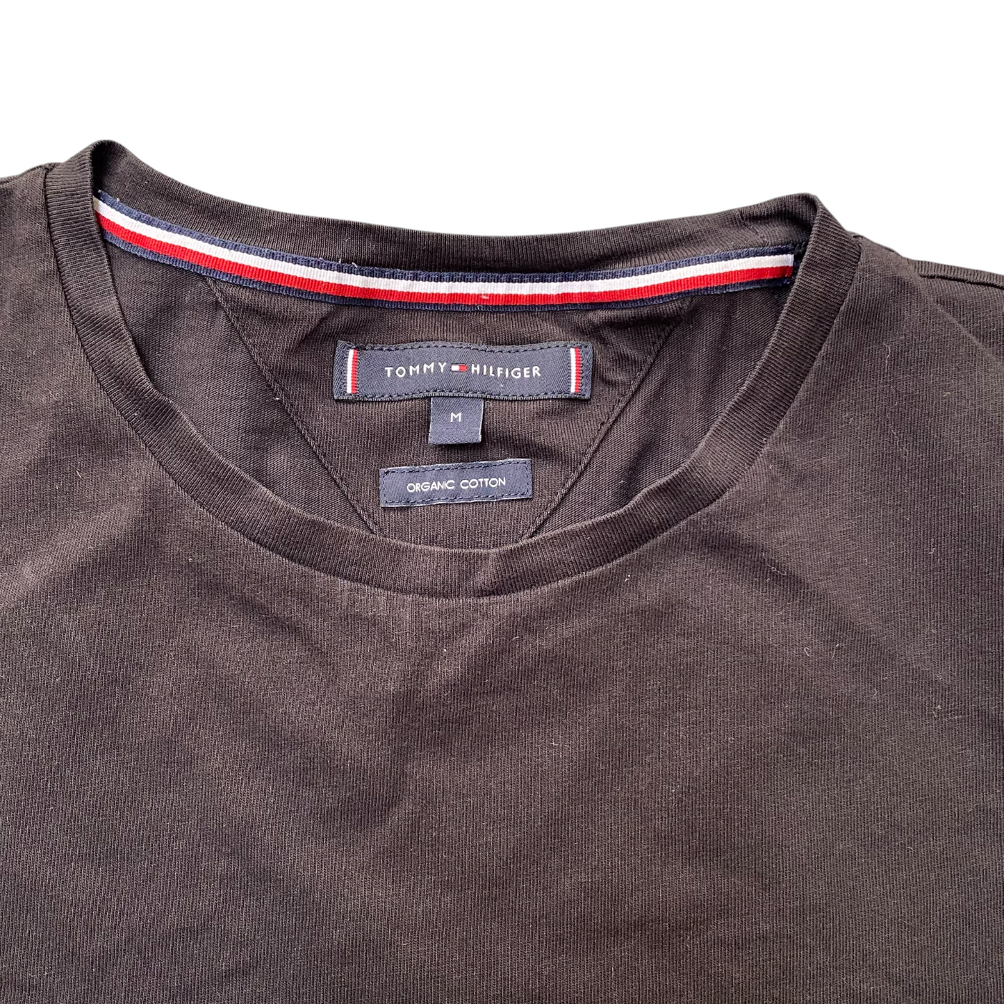 Tommy Hilfiger T Shirt Mens Medium Black Short Sleeve Spellout Logo Crewneck Tee
